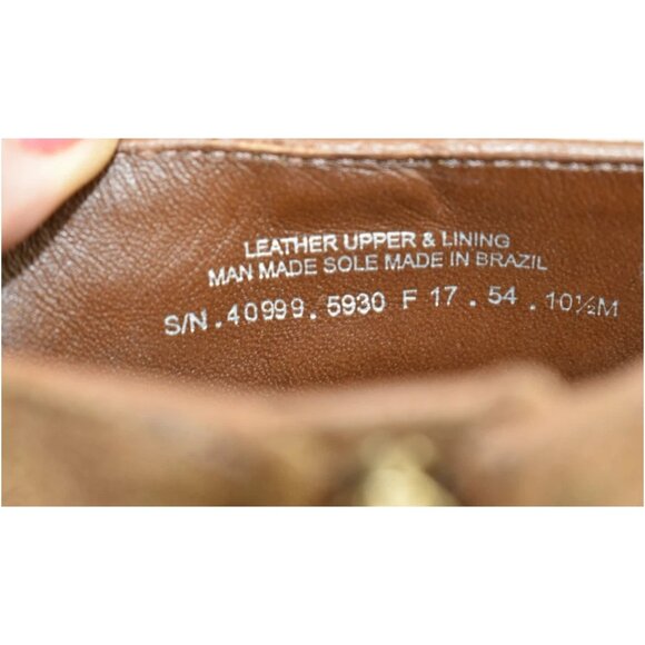 $500 TORY BURCH Sofia Lug Sole Suede Mid-heel Booties LOGO Brown 10.5 (MG24) - Picture 7 of 7